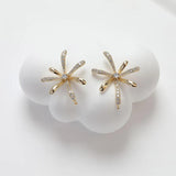 2PCS Fireworks Shape Ear Studs 14k Plated Brass DIY Earrings Supplies 22*28mm