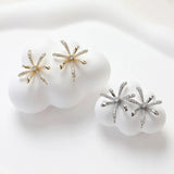 2PCS Fireworks Shape Ear Studs 14k Plated Brass DIY Earrings Supplies 22*28mm