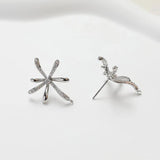 2PCS Fireworks Shape Ear Studs 14k Plated Brass DIY Earrings Supplies 22*28mm