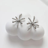 2PCS Fireworks Shape Ear Studs 14k Plated Brass DIY Earrings Supplies 22*28mm