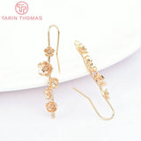 6PCS 36MM Brass 24K Earring Hooks Champagne/Plum Jewelry Findings