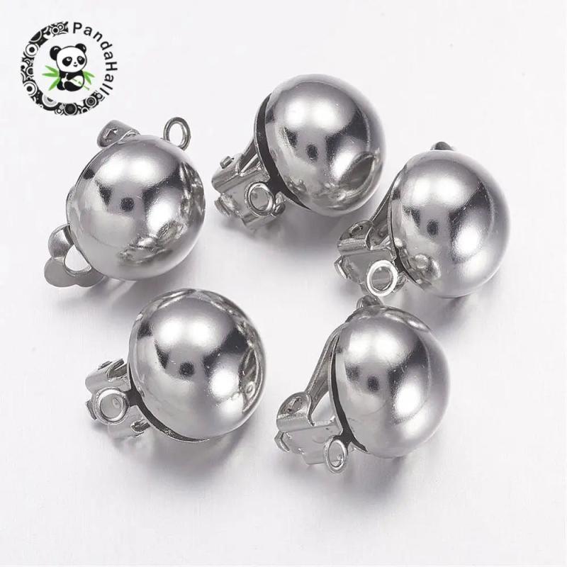 10pcs Brass Clip-on Earring Components 20x13mm Hole: 3mm