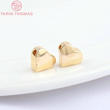 20PCS 5x6MM 24K Plated Brass Heart Beads DIY Jewelry Accessories