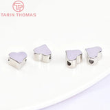 20PCS 5x6MM 24K Plated Brass Heart Beads DIY Jewelry Accessories