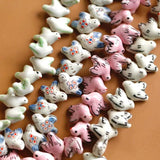 Hand-painted Ceramic Pigeon Beads Japanese Jewelry DIY Material