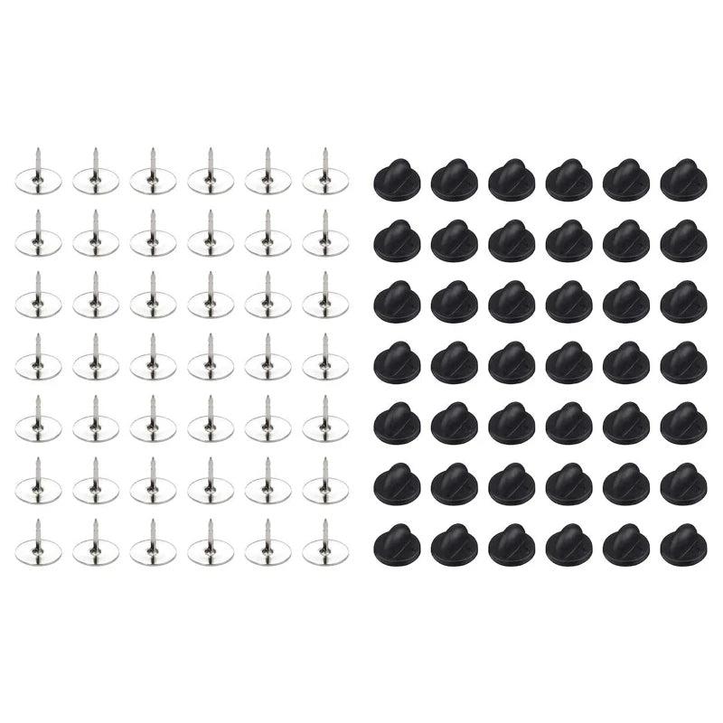 Butterfly Clutch Pin Backs Tie Tacks Blank Pins PVC Rubber Pin Backs