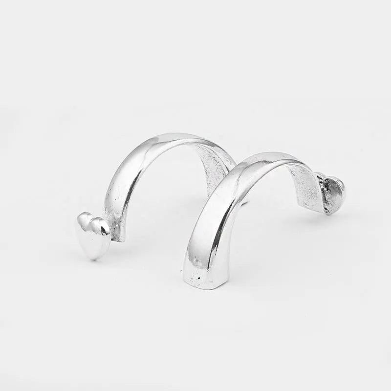 3PCS Antique Silver Heart Hook Clasp For 10*5mm Leather Cord Bracelet DIY