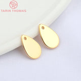 20PCS 6x9MM 24K Brass Water Droplets Charms Pendants DIY Jewelry Making