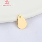 20PCS 6x9MM 24K Brass Water Droplets Charms Pendants DIY Jewelry Making