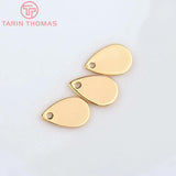 20PCS 6x9MM 24K Brass Water Droplets Charms Pendants DIY Jewelry Making