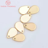 20PCS 6x9MM 24K Brass Water Droplets Charms Pendants DIY Jewelry Making