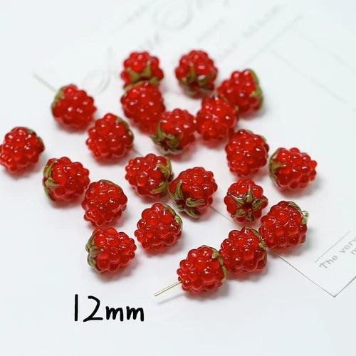 Raspberry Glass Beads DIY Earrings Jewelry Accessories