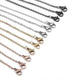 10pcs Stainless Steel 2mm Chain Necklaces Rose Silver DIY Pendant Women/Men