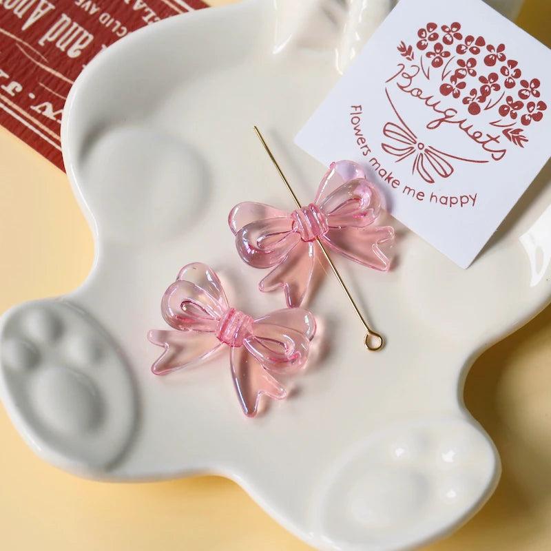 Sweetheart Candy Bow Acrylic Beads DIY Necklace Accessories