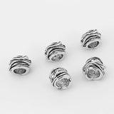 10pcs Wood Grain Slider Spacer for 8mm Round Leather Cord Jewelry