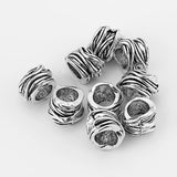 10pcs Wood Grain Slider Spacer for 8mm Round Leather Cord Jewelry