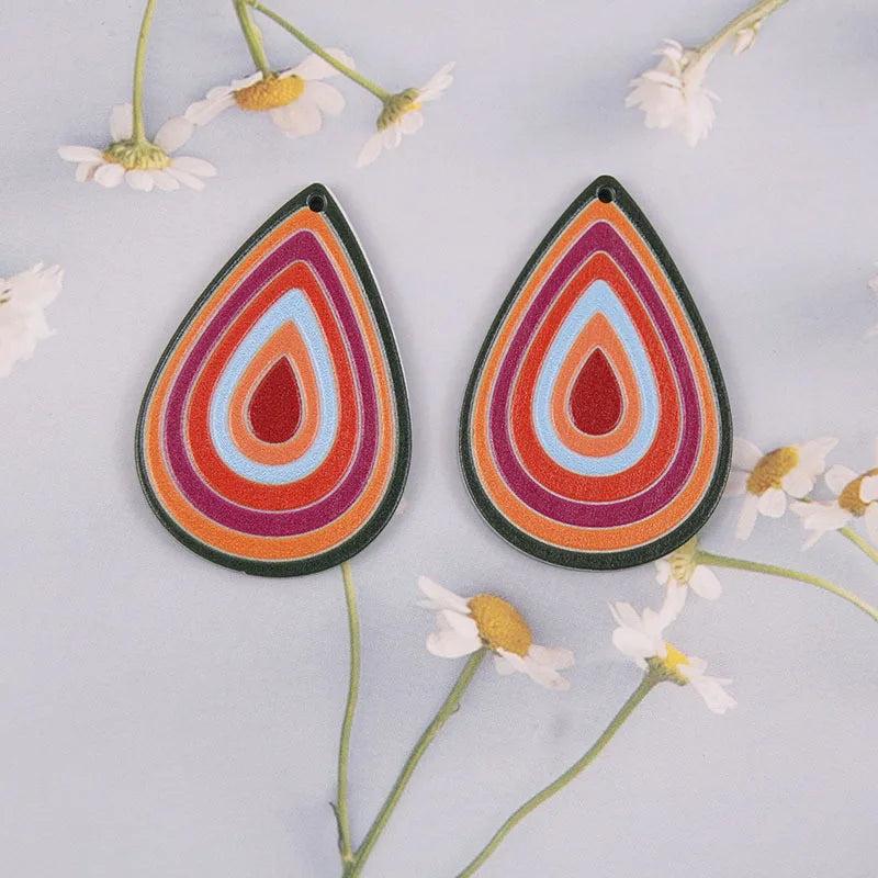 10 PCS Acrylic Geometric Earrings Charms DIY Accessories