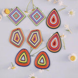 10 PCS Acrylic Geometric Earrings Charms DIY Accessories