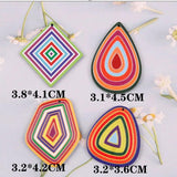 10 PCS Acrylic Geometric Earrings Charms DIY Accessories