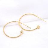 6PCS 14K Plated 20MM Hoop Earrings Hook Brass Earring Findings
