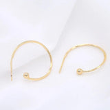 6PCS 14K Plated 20MM Hoop Earrings Hook Brass Earring Findings