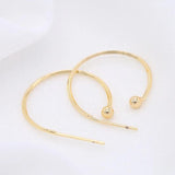 6PCS 14K Plated 20MM Hoop Earrings Hook Brass Earring Findings