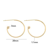 6PCS 14K Plated 20MM Hoop Earrings Hook Brass Earring Findings