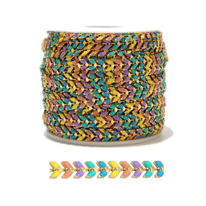 1M Stainless Steel Enamel Chevron Chains Fishbone Fishtail Herringbone