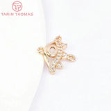6PCS 17x13.5MM 24K Brass Eye Charms Pendants