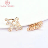 6PCS 17x13.5MM 24K Brass Eye Charms Pendants