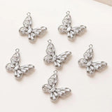 2PCS Butterfly Zircon Pendant 14k Plated for DIY Earrings Necklace