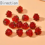 Glazed Strawberry Raspberry Straight Hole Beads DIY Jewelry Making