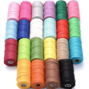 100M 2mm Colorful Jute Rope String Twine Burlap Ribbon DIY Crafts