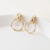 2PCS 14k Plated Studs Earrings DIY Jewelry Findings Hand Brass Accessories