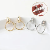 2PCS 14k Plated Studs Earrings DIY Jewelry Findings Hand Brass Accessories