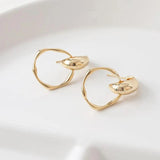 2PCS 14k Plated Studs Earrings DIY Jewelry Findings Hand Brass Accessories