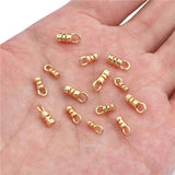 20Pcs 18K Plated Brass Crimp End Caps for DIY Leather Cord Bracelet