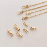 20Pcs 18K Plated Brass Crimp End Caps for DIY Leather Cord Bracelet