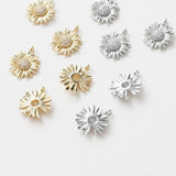 4pcs 14K Plated Chrysanthemum Earrings with Zircon DIY Jewelry Findings