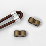 20pcs Double Hole Slider Beads for 2mm Round Leather Cord Bracelet
