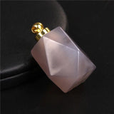 Faceted Stone Perfume Bottle Pendant - Reiki Essential Oil Diffuser