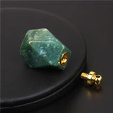 Faceted Stone Perfume Bottle Pendant - Reiki Essential Oil Diffuser
