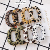 Leopard Fabric Circle Earrings for Autumn/Winter