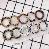 Leopard Fabric Circle Earrings for Autumn/Winter