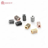4PCS 10x6x6MM Brass Cuboid Spacer Beads