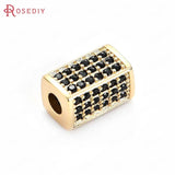 4PCS 10x6x6MM Brass Cuboid Spacer Beads