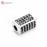 4PCS 10x6x6MM Brass Cuboid Spacer Beads