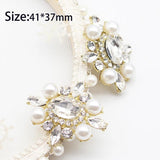 5pcs Metal Wedding Decor Oval Crystal Rhinestone Alloy Accessories