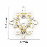 5pcs Metal Wedding Decor Oval Crystal Rhinestone Alloy Accessories