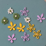 10pcs Flower Pendant Charms for Diy Jewelry Making